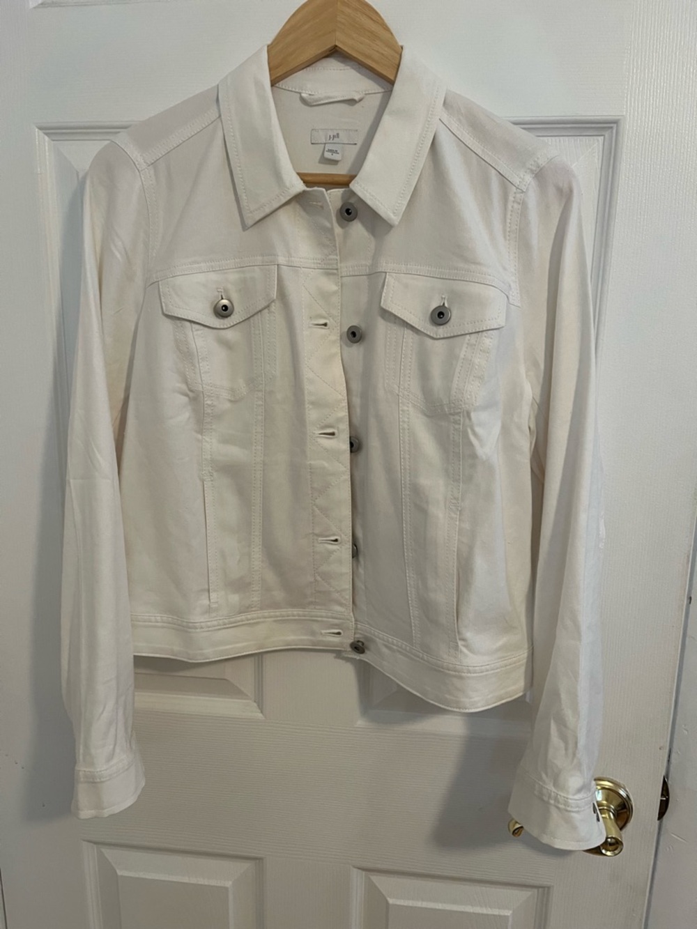 J Jill white denim jacket
